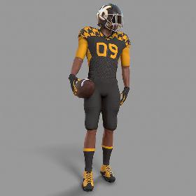 3D American Football Player Lowpoly